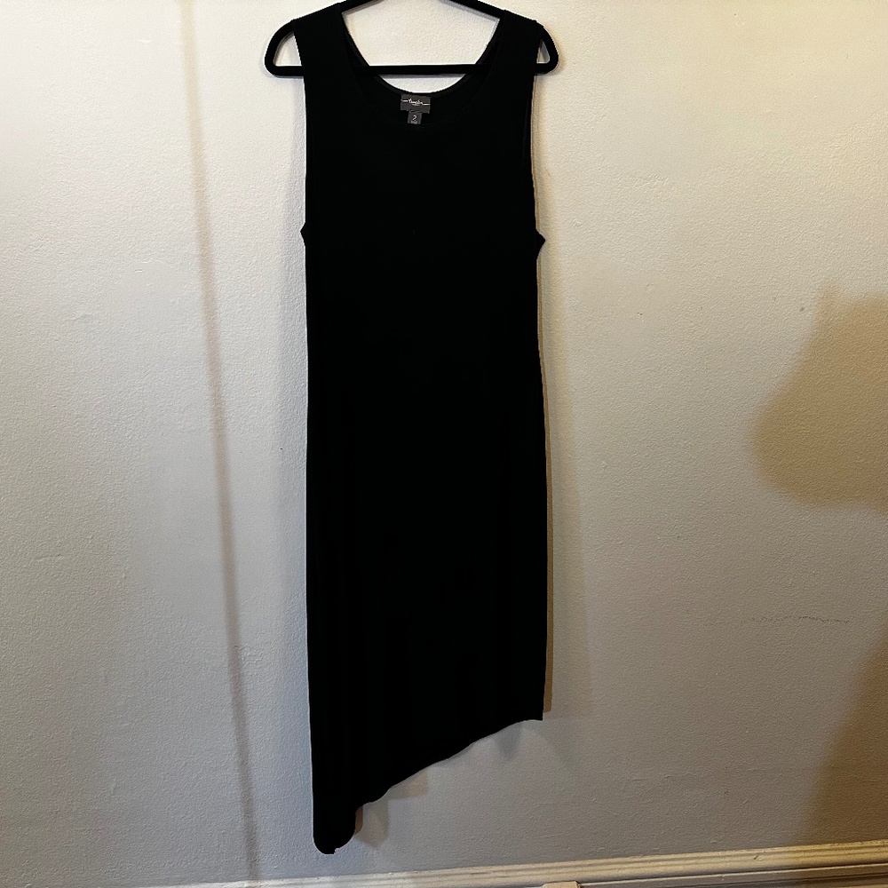 Travelers asymetrical hem stretch jersey pullover dress